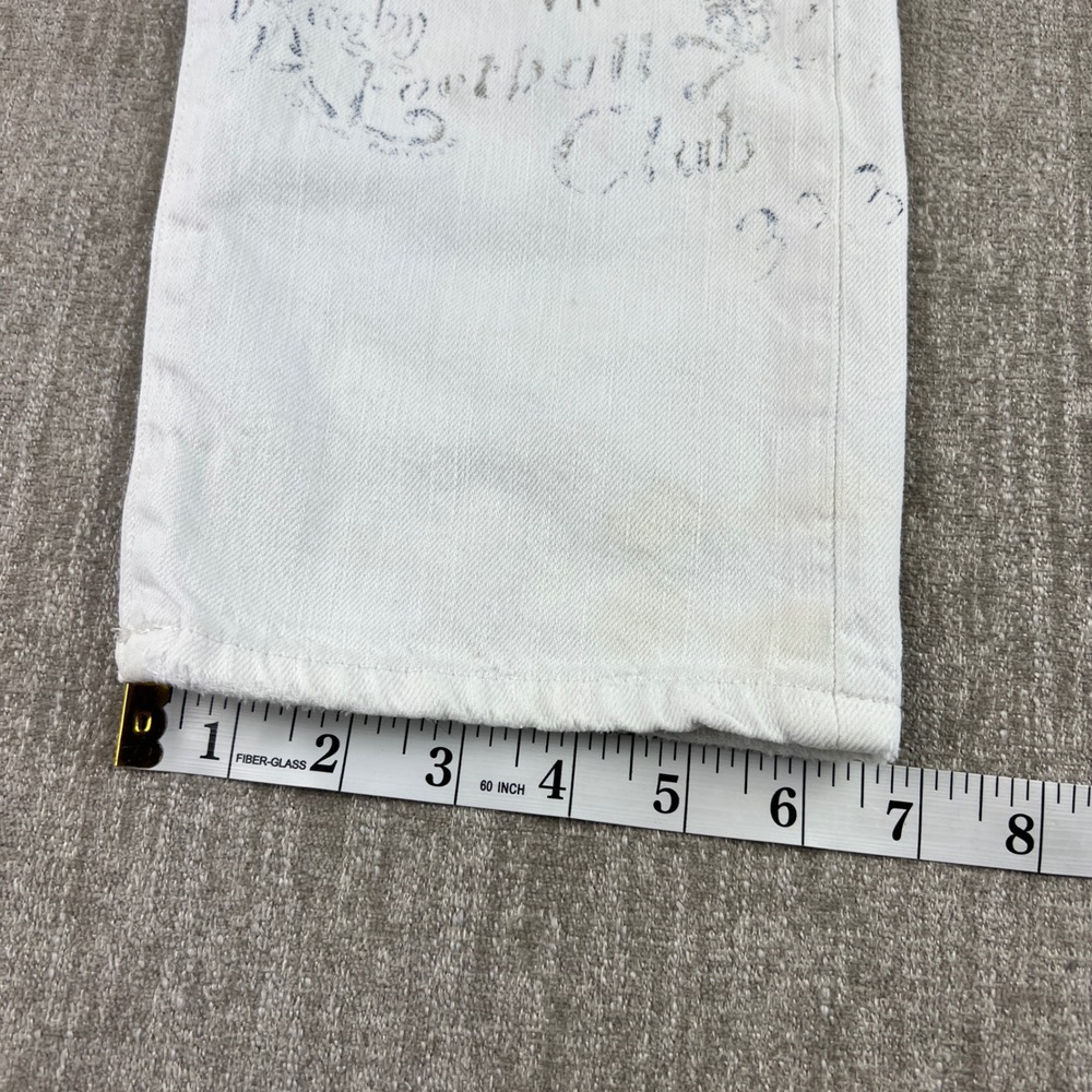Polo Ralph Lauren Sullivan Slim Jeans Mens 34x30 White Graphic Graffiti Varsity - Picture 6 of 7